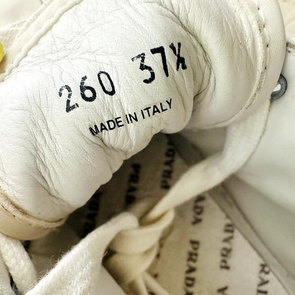 Prada Double Wheel Re-Nylon Trainer White Size 37.5 Platform Sneakers Fashion - Picture 8 of 16